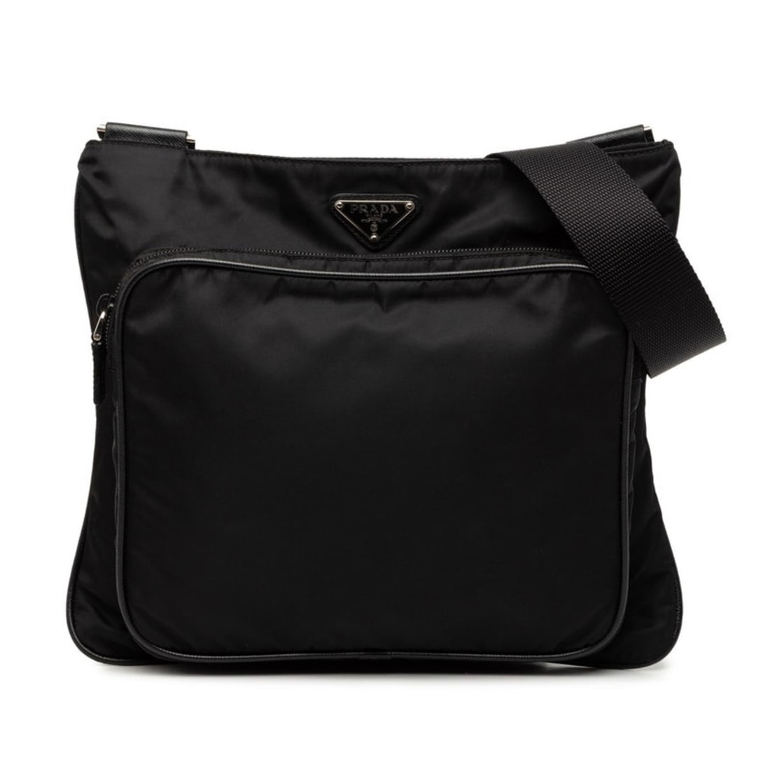 Prada Triangle Logo Plate Crossbody Shoulder Bag Black Nylon Women's PRADA: --- Catalog ---Category: SizeSize (HxWxD): 27cm x 30cm x 2cm / 10.62'' x 11.81'' x 0.78''Category: DesignType: Shoulder bagColor: BlackGender: WomenMaterial: Nylon Category: GeneralBrand: Prada--- Ite