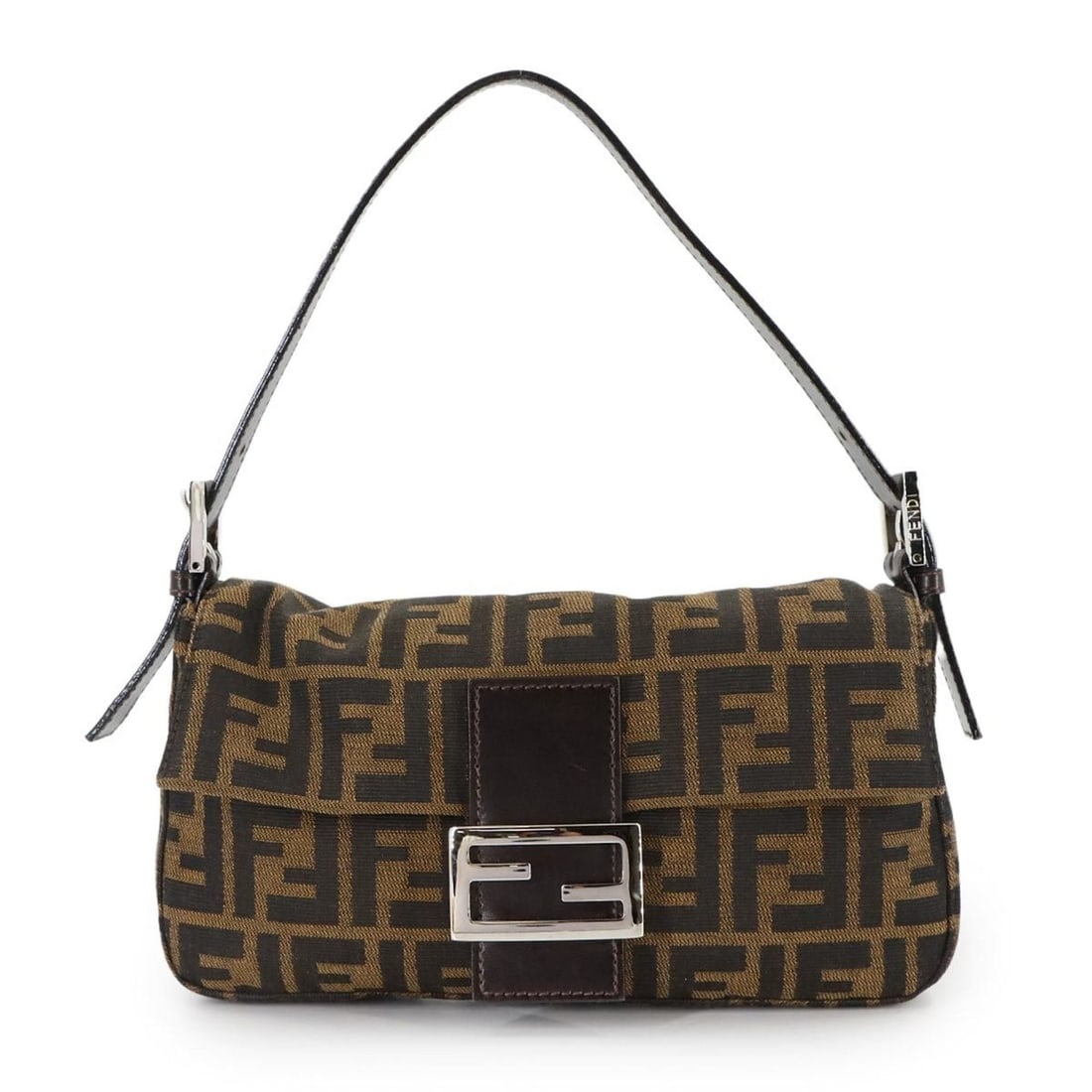 Fendi Zucca Mamma Baguette Shoulder Bag, Brown Canvas and Leather, Silver Hardware, 26424 (1 of 16)