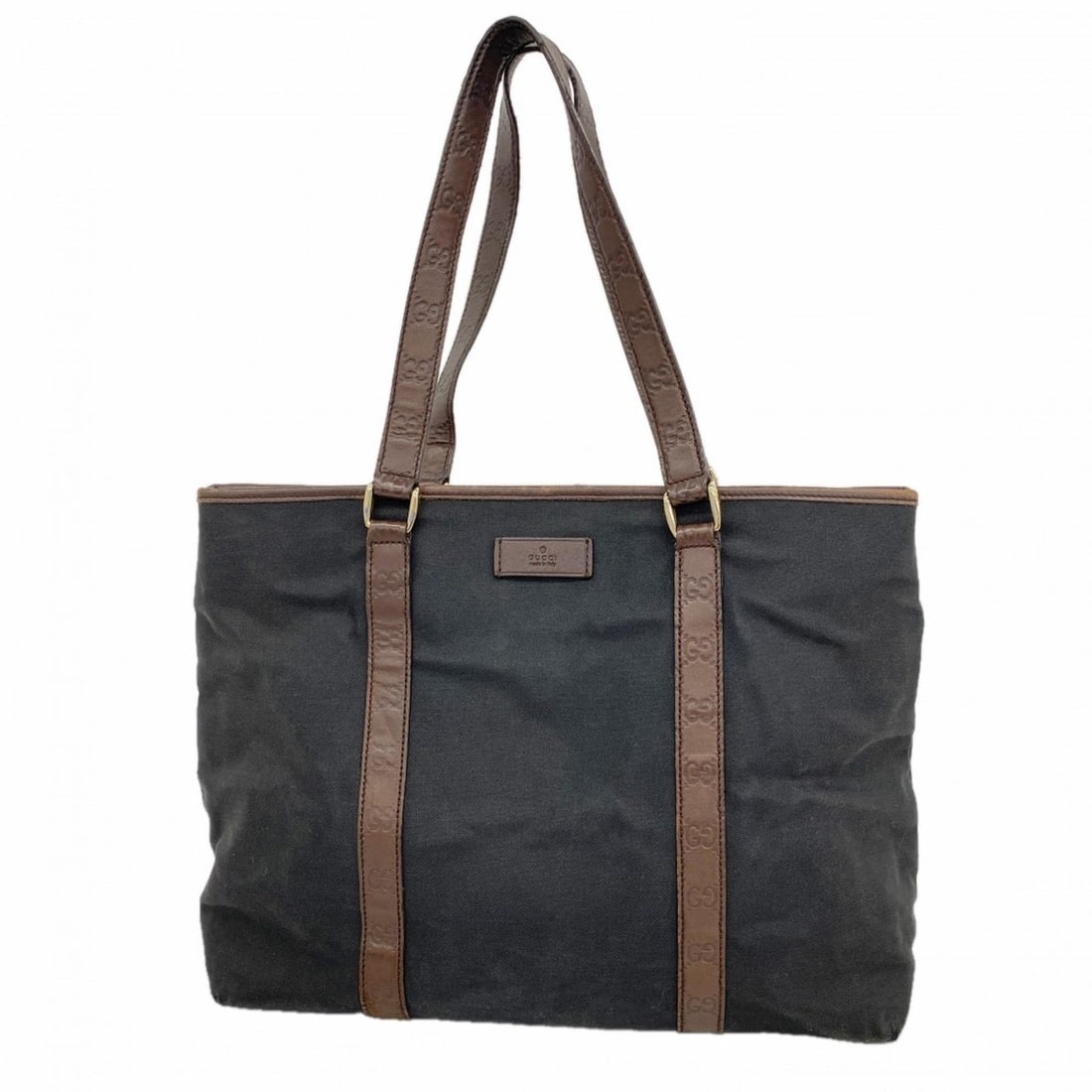 Gucci handbag Guccissima 257304 canvas leather black brown men's women's P2284067: --- Catalog ---Category: SizeSize (HxWxD): 30cm x 40.5cm x 14cm / 11.81'' x 15.94'' x 5.51''Category: DesignType: HandbagColor: Black, BrownGender: Men,WomenMaterial: Canvas , Leather Hardware Color: