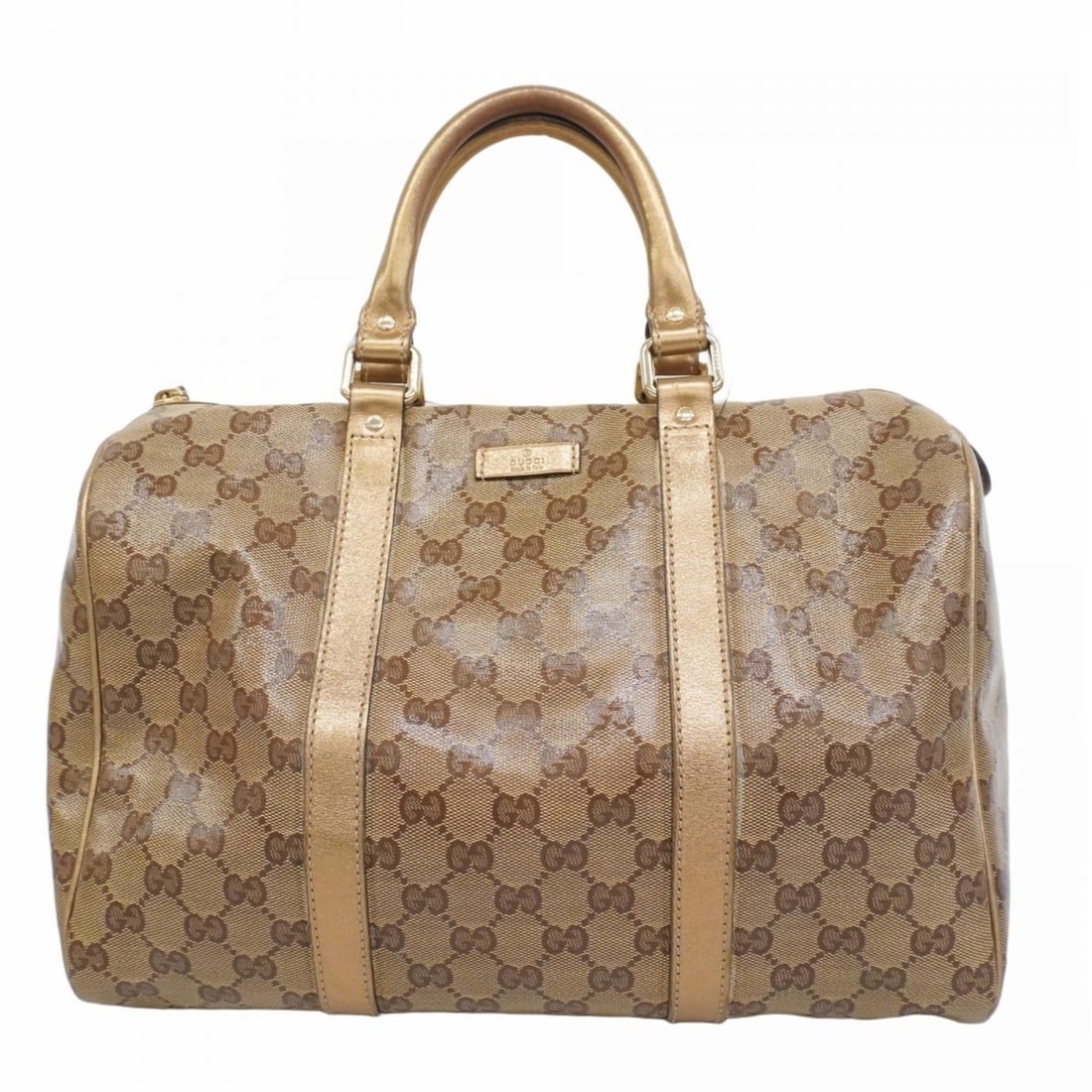 Gucci Handbag GG Crystal 193603 Coated Canvas Brown Gold Women's P2284061 (1 of 18)