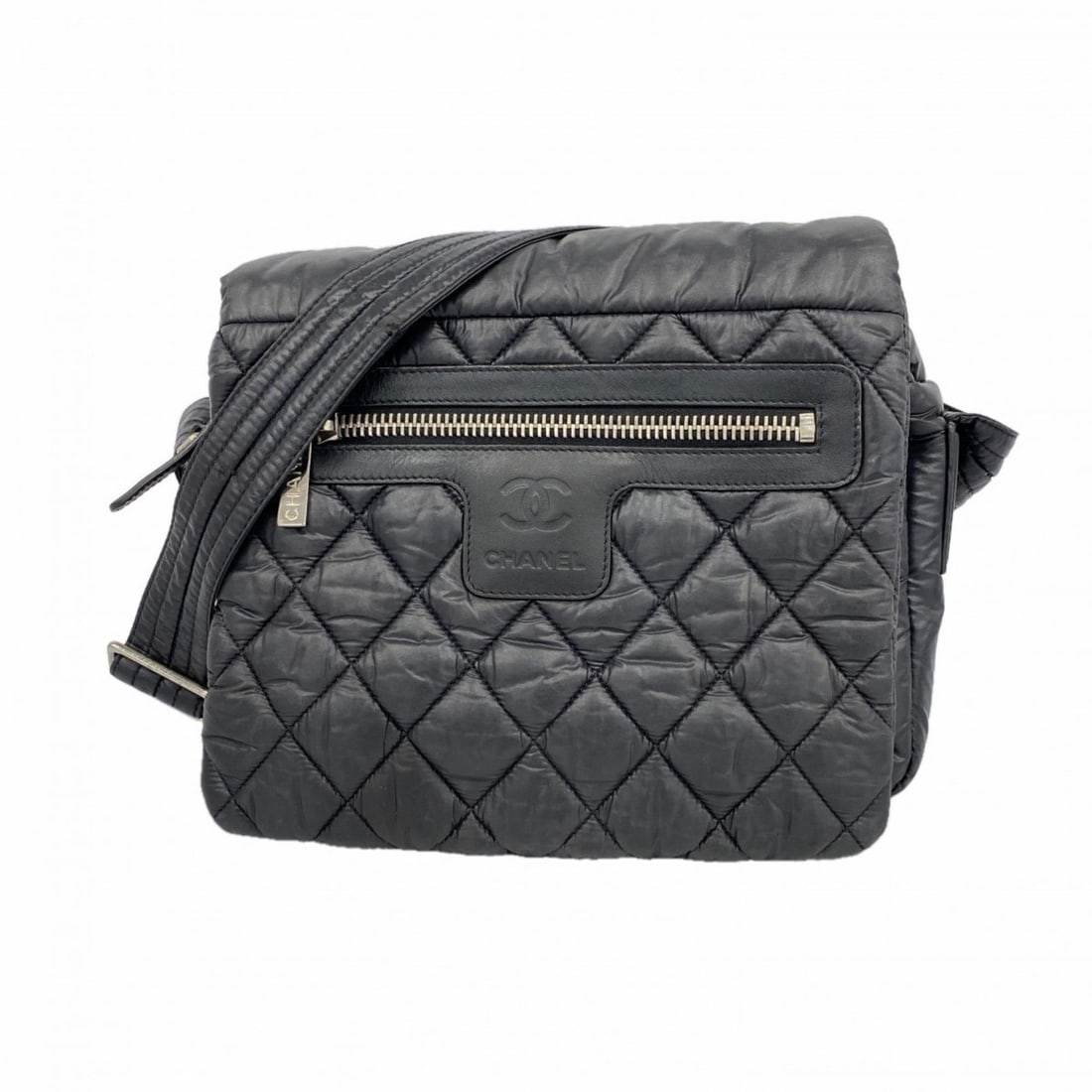 Chanel Coco Cocoon Shoulder Bag, Nylon, Black, Women's, P2283249 (1 of 15)