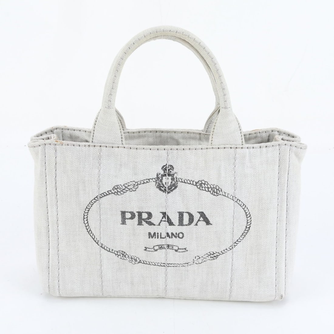 Prada Canapa denim handbag tote bag grey for women (1 of 13)
