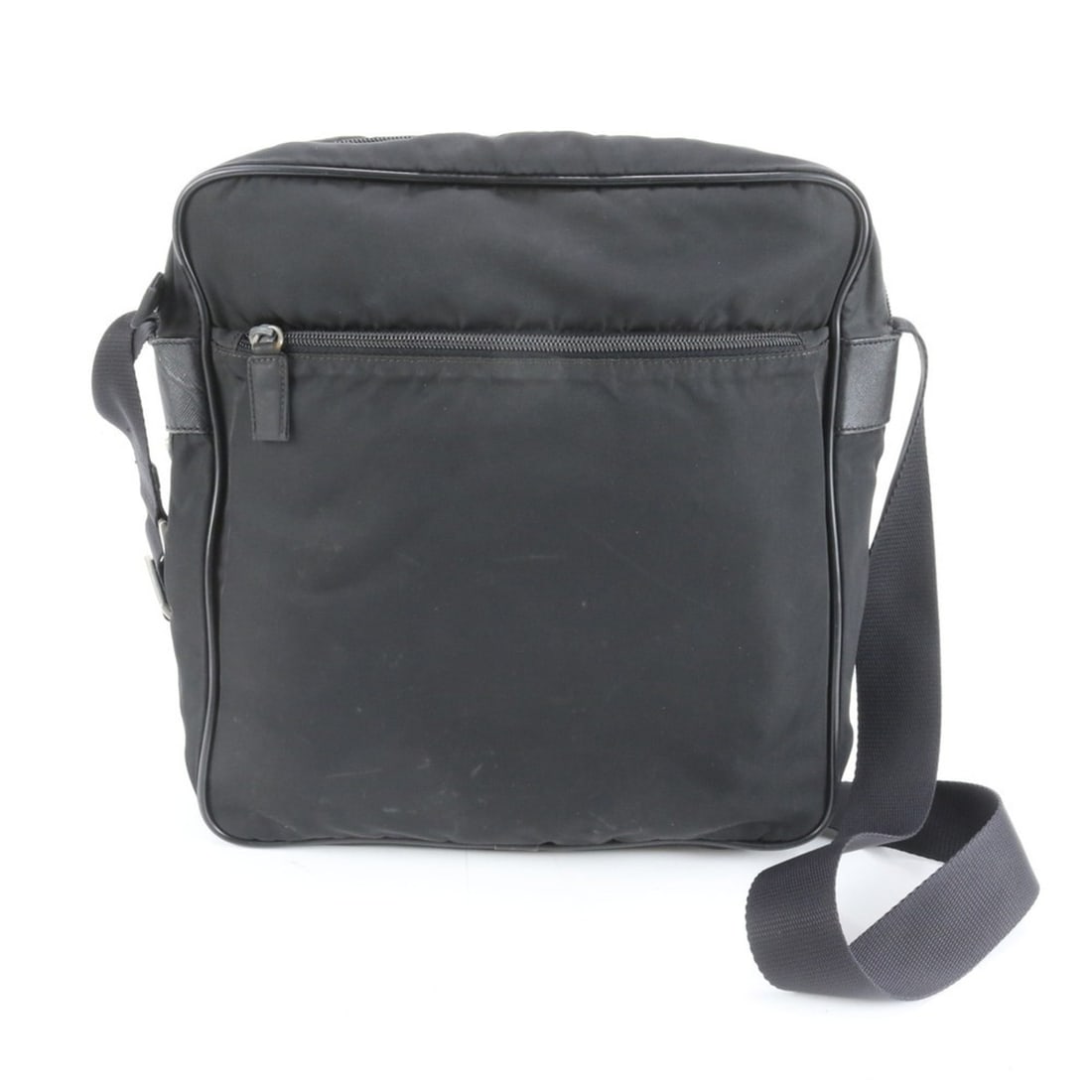 Prada Tessuto Nylon Triangle Logo Leather Shoulder Bag Messenger Black Men's (1 of 19)