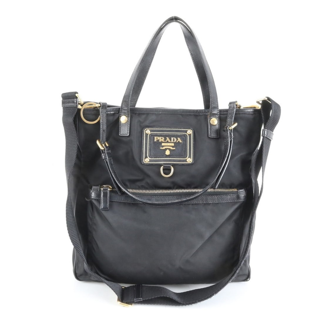 Prada Tessuto Nylon and Saffiano Leather 2-Way Shoulder Bag, Handbag, Tote Bag for Women (1 of 14)