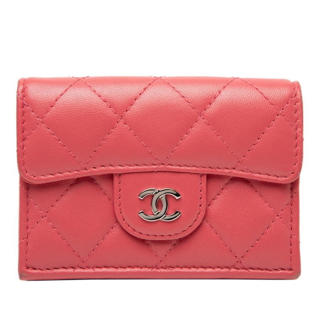 CHANEL Coco Mark Matelasse Tri-fold Wallet AP0230 Pink Lambskin Women's: --- Catalog ---Category: SizeSize (HxWxD): 7.5cm x 10.5cm x 3cm / 2.95'' x 4.13'' x 1.18''Category: DesignType: Wallet (tri-fold)Color: PinkGender: WomenMaterial: Leather Leather/Fur Type: LambskinCat