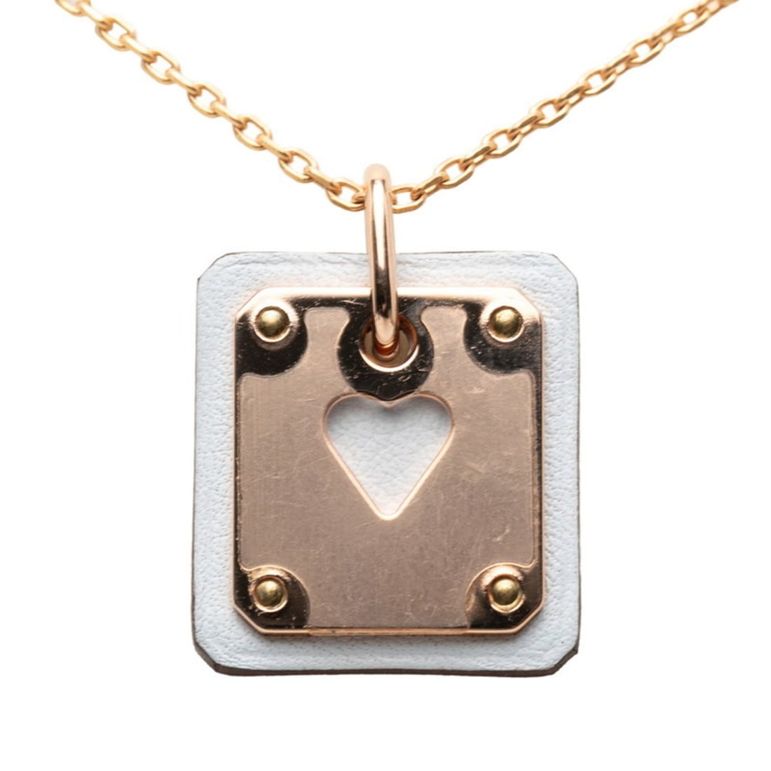 Hermes Hermès Asdecourt Necklace in Gold and Multicolor Plated Swift Leather for Women (1 of 13)