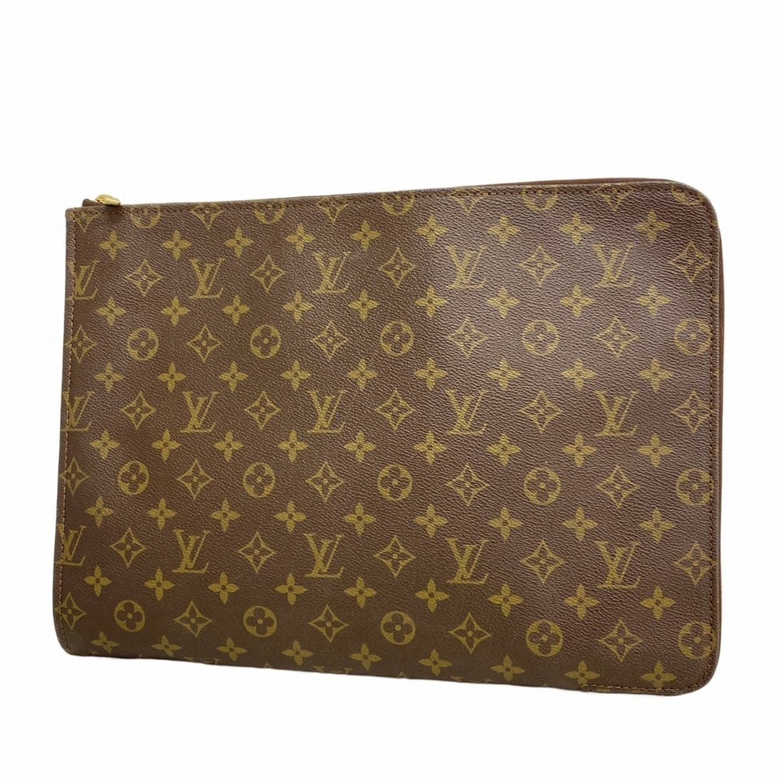 Louis Vuitton Monogram Poche Document Clutch Bag M53456 Brown Men's/Women's (1 of 11)