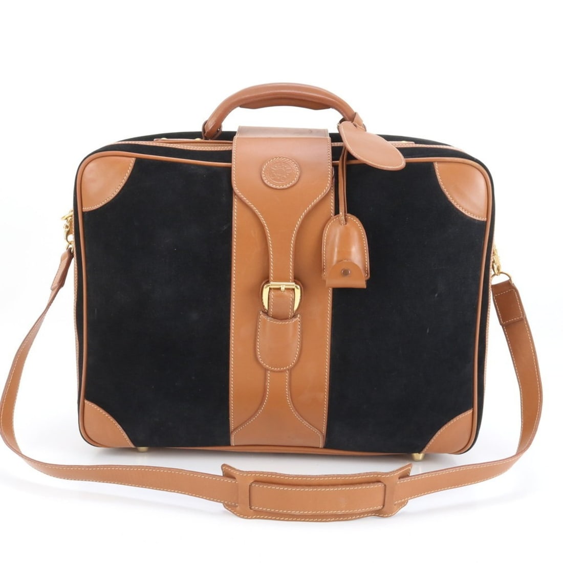 Gucci Leather 2-Way Trunk Hard Case Boston Bag Shoulder Black Brown Men's (1 of 11)