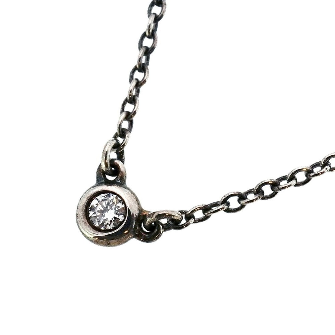 Tiffany Necklace By the Yard 1PD Silver 925 Diamond Women's (1 of 10)