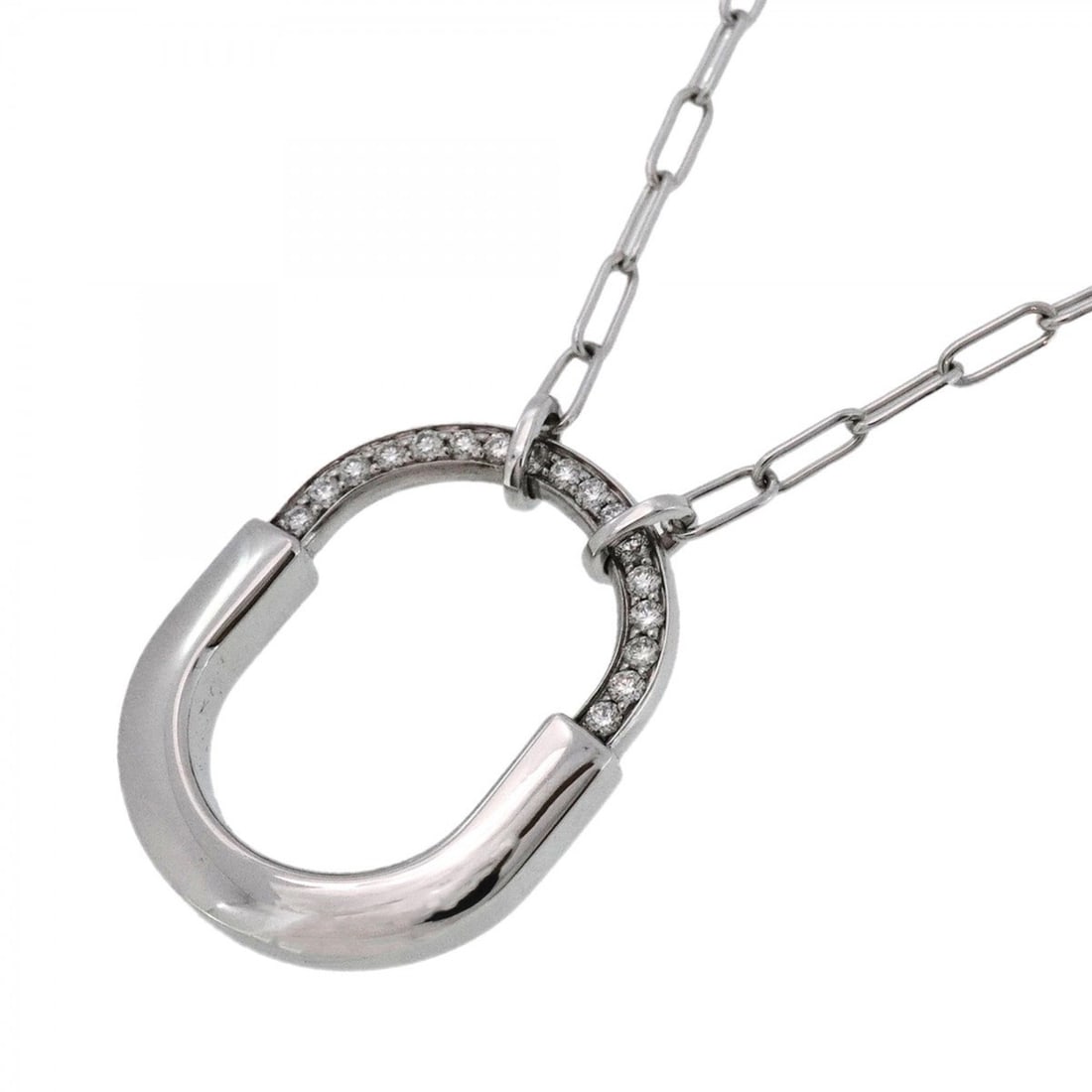 Tiffany Rock Medium Necklace in 18K White Gold with 0.33ct Diamonds for Men and Women: --- Catalog ---Category: SizePendant Size: 29.3mm x 23.6mm / 1.15'' x 0.92''Neck Circumference: 46 cm / 18.11''Category: DesignStone: DiamondGender: Men,WomenMaterial: White gold (18K)Necklace Type: N