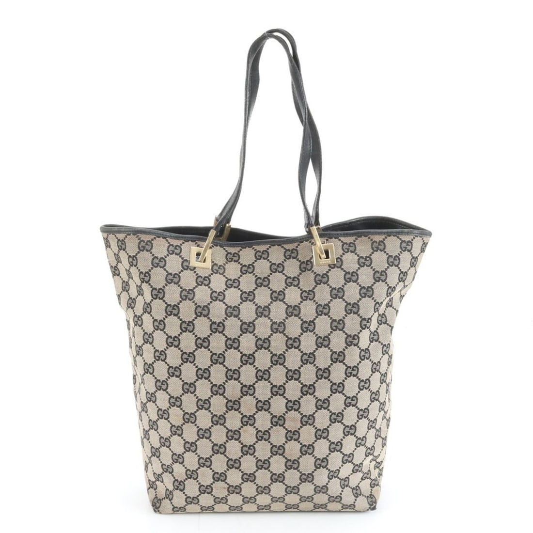 Gucci GG Canvas 002 1098 Leather Tote Bag Shoulder Handbag Black Women's (1 of 17)