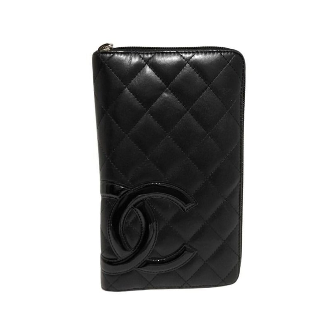 CHANEL Cambon Wallet A48660 Black and Pink Leather Women's Coco Mark Round Long (1 of 12)