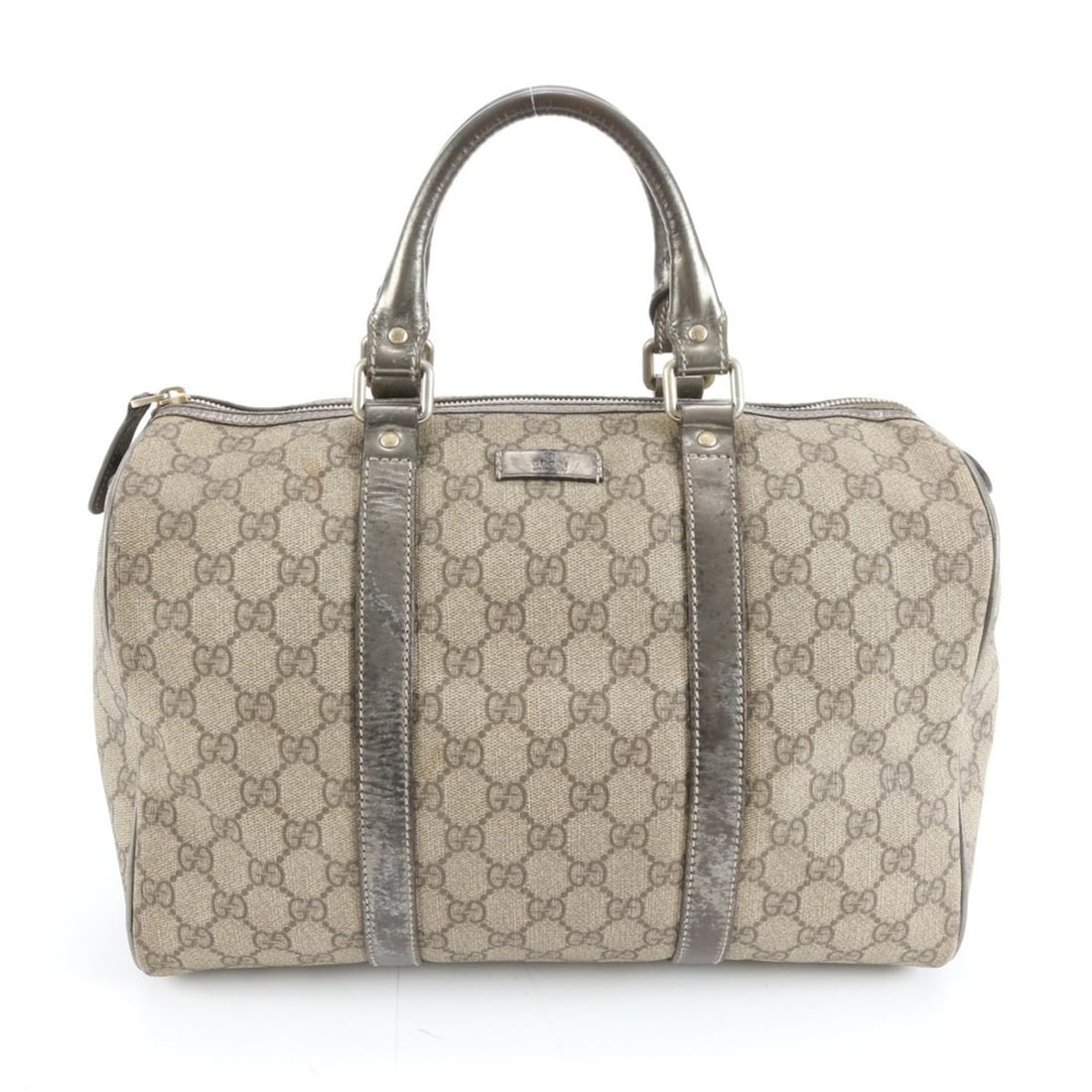 Gucci GG Supreme 193603 Leather Tote Bag, Mini Boston Shoulder Handbag, Gold, Women's (1 of 18)