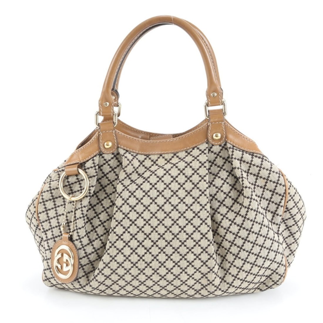 Gucci Diamante Sukey 211944 Leather Canvas Tote Bag Shoulder Brown Women's: --- Catalog ---Category: SizeSize (HxWxD): 24cm x 34cm x 11cm / 9.44'' x 13.38'' x 4.33''Category: DesignType: Shoulder bag, Tote bagColor: BrownGender: WomenMaterial: Leather , Canvas Category: Gener