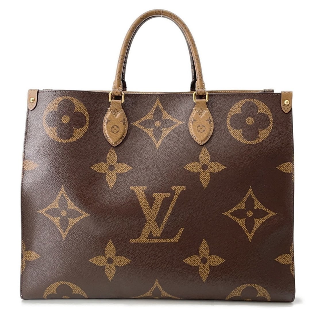 Louis Vuitton Monogram Reverse Giant On-the-Go Tote Bag M45320 2-way: --- Catalog ---Category: SizeSize (HxWxD): 31cm x 41.5cm x 17cm / 12.2'' x 16.33'' x 6.69''Category: DesignType: Tote bagColor: Monogram Reverse, Red colorGender: Women,MenMaterial: Monogram Reverse C