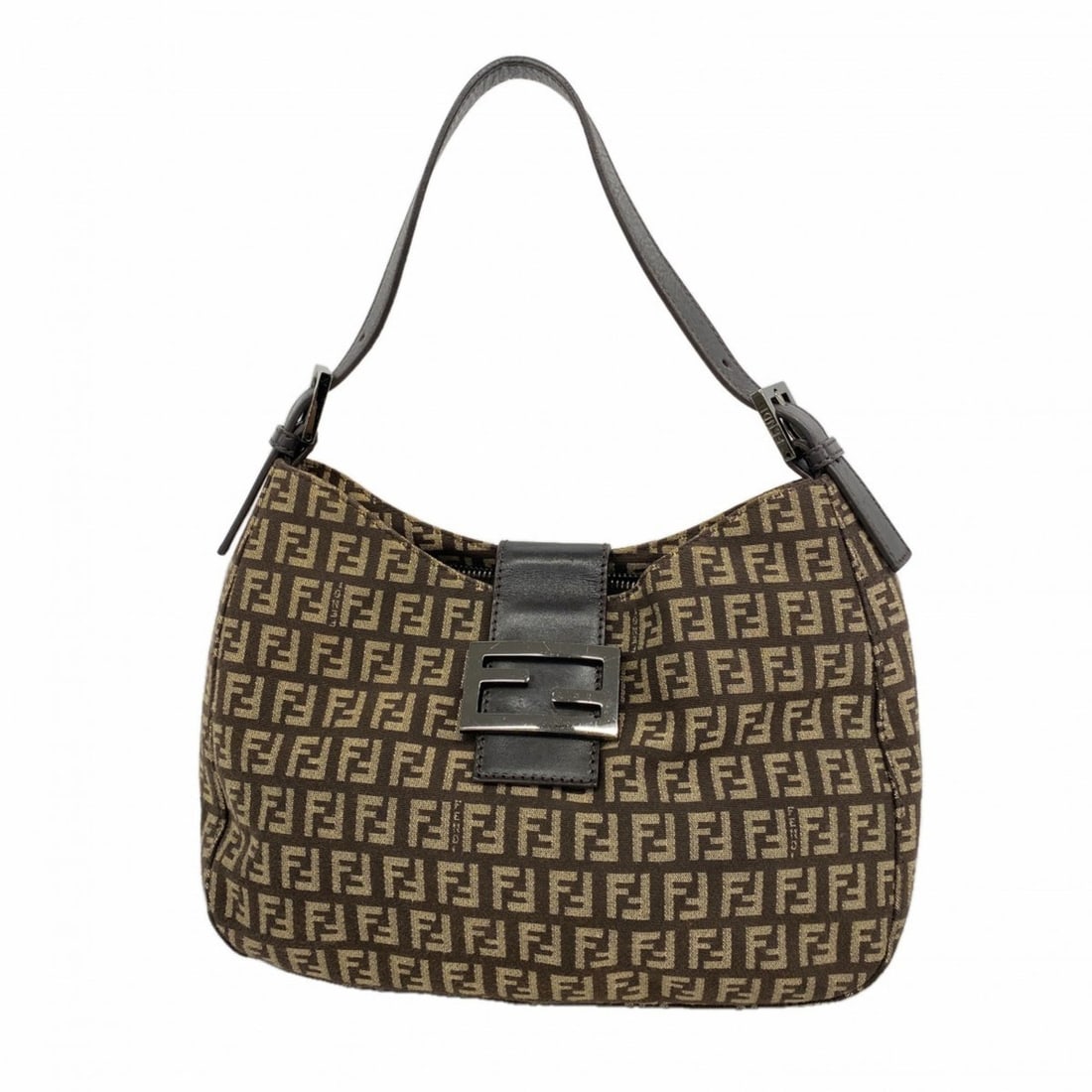 Fendi Zucchino handbag in nylon canvas, brown, for women: --- Catalog ---Category: SizeSize (HxWxD): 17cm x 26cm x 7.5cm / 6.69'' x 10.23'' x 2.95''Category: DesignType: HandbagColor: BrownGender: WomenMaterial: Nylon canvas Hardware Color: SilverCategory: G