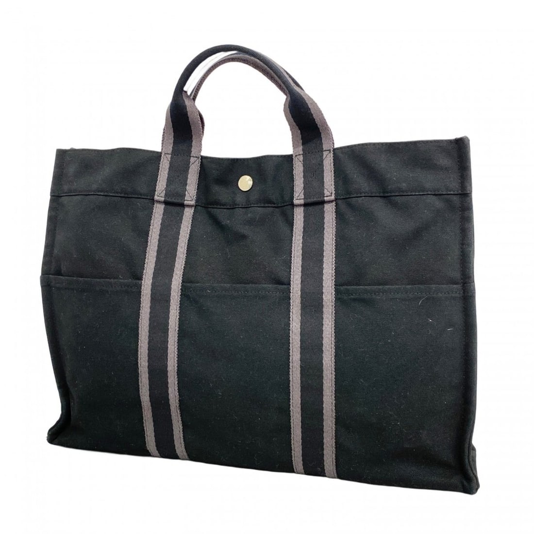 Hermes Tote Bag Foule MM Canvas Black Gray Women's (1 of 12)
