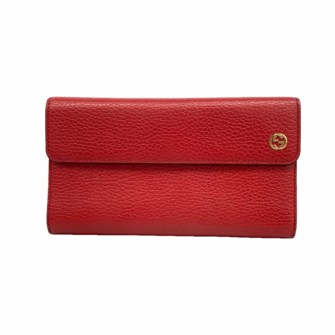 Gucci Interlocking G Long Wallet 449397 Leather Red Women's (1 of 14)