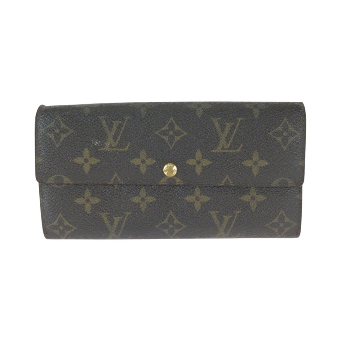 LOUIS VUITTON Monogram Pochette Porte-Monnaie Credit Brown with Gold Hardware, M61726, Men's Long (1 of 10)