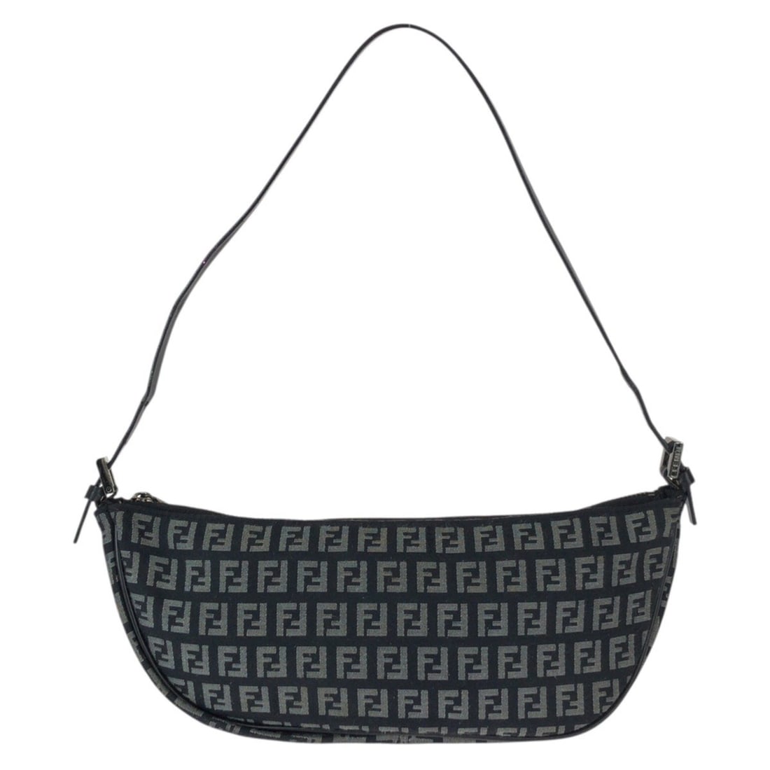 FENDI Zucca Black Canvas Leather Handbag with Gunmetal Hardware 8BR144, Shoulder Bag, Accessory: --- Catalog ---Category: SizeSize (HxWxD): 12cm x 30cm x 5cm / 4.72'' x 11.81'' x 1.96''Category: DesignType: Handbag, Pouch, Shoulder bagColor: BlackGender: WomenMaterial: Canvas , Leather Hardware C