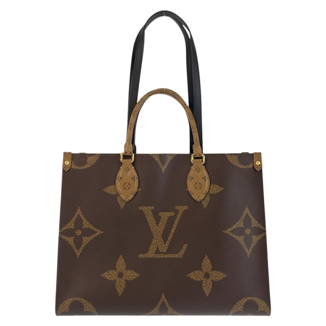 LOUIS VUITTON Monogram Reverse On the Go MM Brown/Beige with Gold Hardware M45321 Tote/Shoulder Bag: --- Catalog ---Category: SizeSize (HxWxD): 26cm x 33cm x 13cm / 10.23'' x 12.99'' x 5.11''Category: DesignType: Shoulder bag, Tote bagColor: Beige, BrownGender: WomenMaterial: PVC Hardware Color: Gold