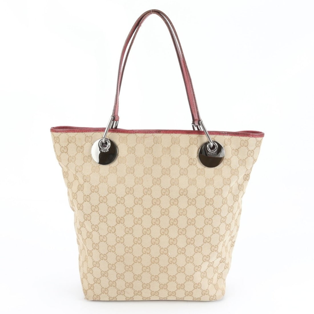 Gucci GG Canvas 120836 Leather Tote Bag Shoulder Handbag Women's (1 of 10)