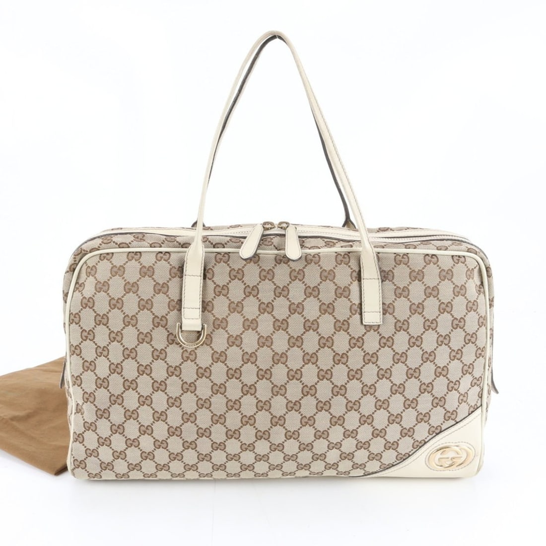 Gucci GG Canvas New Brit 169944 Leather Tote Bag Shoulder Handbag Women's (1 of 9)