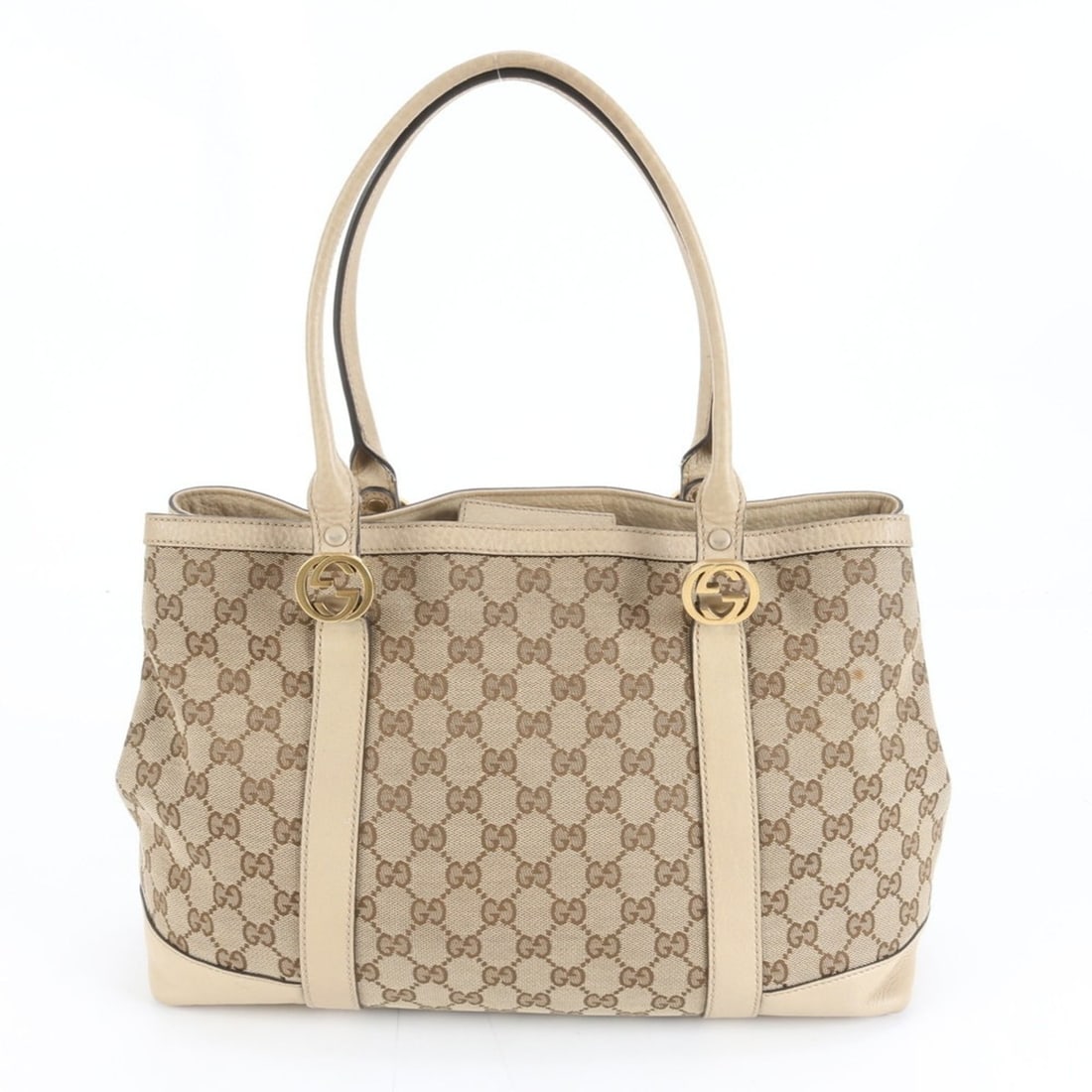 Gucci GG Canvas Interlocking G 353122 Leather Tote Bag Shoulder Handbag Women's (1 of 9)