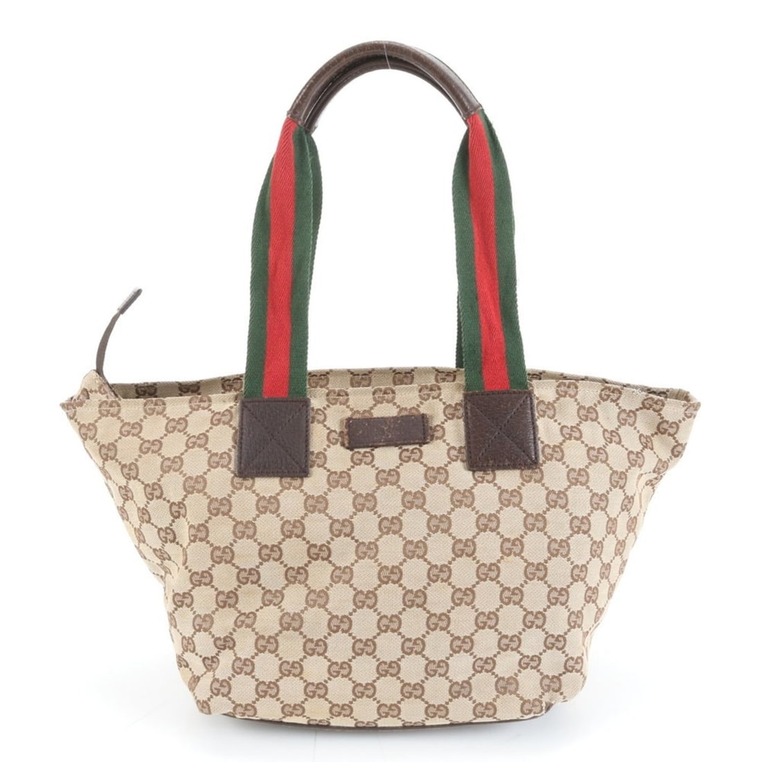 Gucci GG Canvas Sherry Line 131230 Leather Tote Bag Shoulder Handbag Brown Women's (1 of 11)