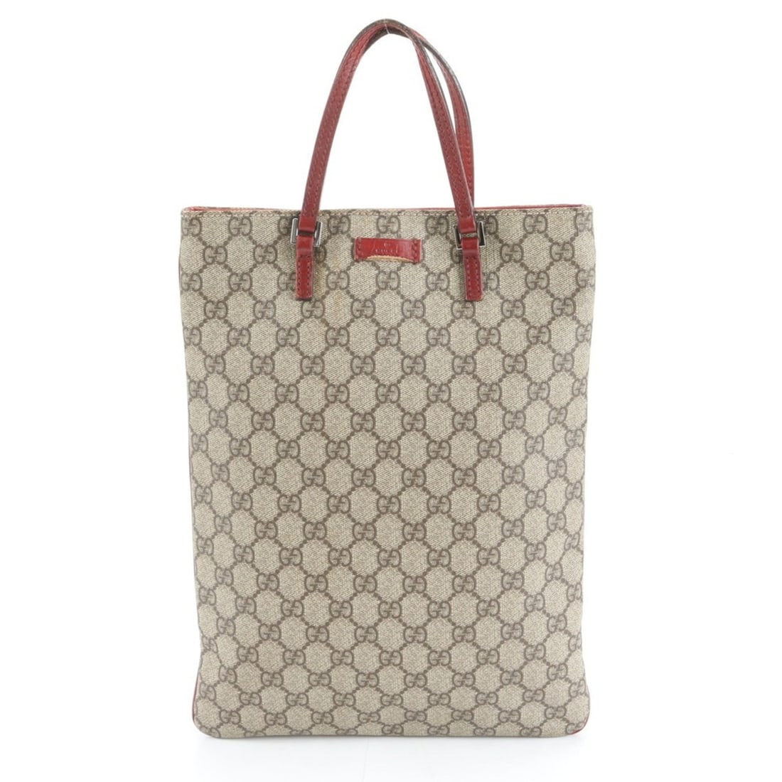 Gucci GG Supreme 117551 Leather Tote Bag Shoulder Handbag Brown Women's: --- Catalog ---Category: SizeSize (HxWxD): 35cm x 26cm x 1cm / 13.77'' x 10.23'' x 0.39''Category: DesignType: Handbag, Shoulder bag, Tote bagColor: BrownGender: WomenMaterial: Leather , Coated canvas