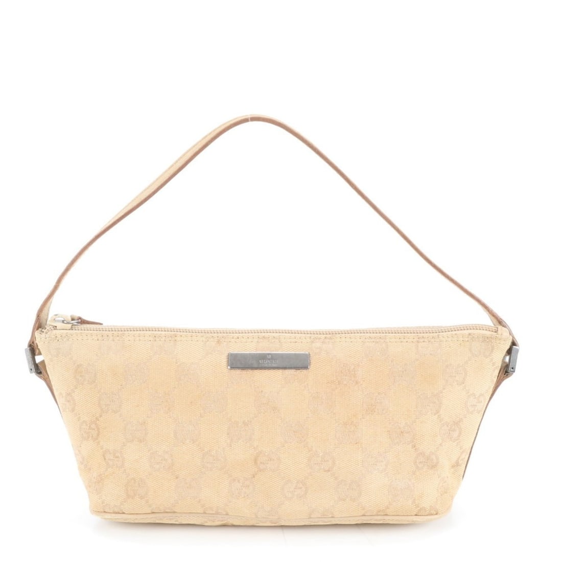 Gucci GG Canvas Beige 07198 Leather Shoulder Bag Handbag Pouch Women's (1 of 10)