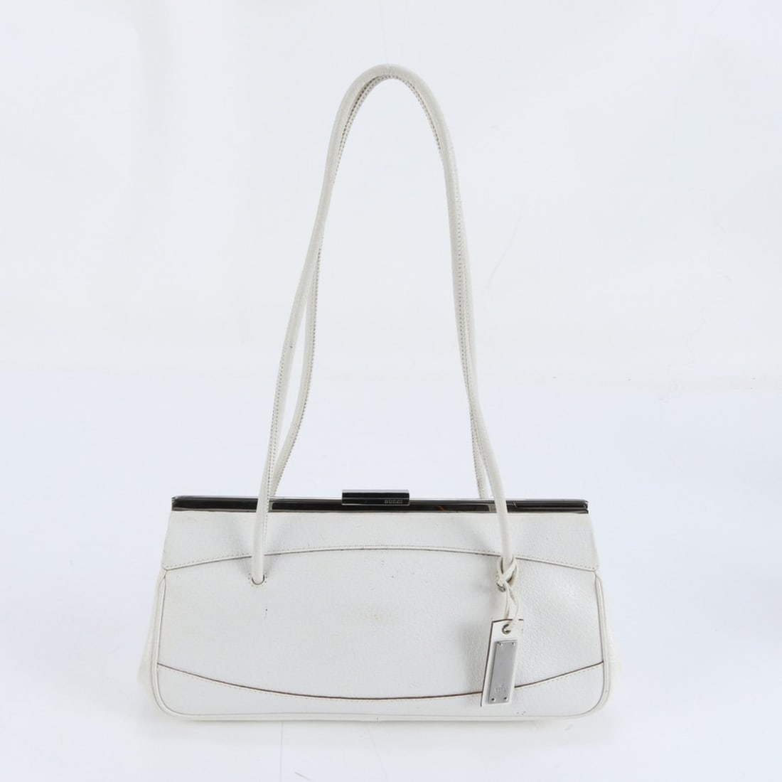 Gucci 92725 Leather Clasp Tote Bag Shoulder Handbag Silver Hardware Women's (1 of 9)
