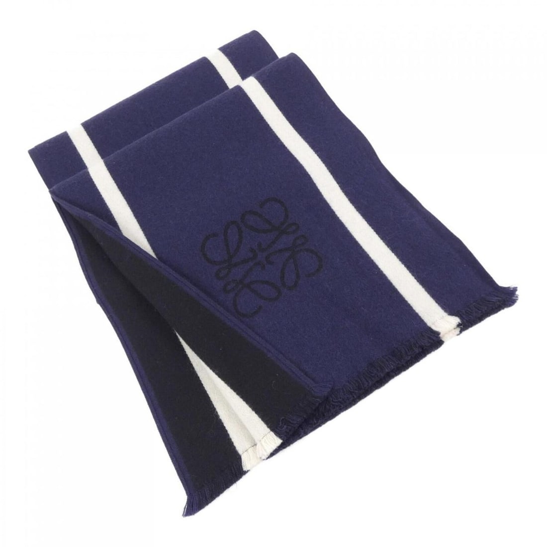 LOEWE scarf: --- Catalog ---Category: SizeSize (LxW): 1.92m x 31.5cm / 75.59'' x 12.4''Category: DesignType: StoleColor: Beige, NavyGender: MenCategory: GeneralBrand: Loewe--- Item List ---Section: