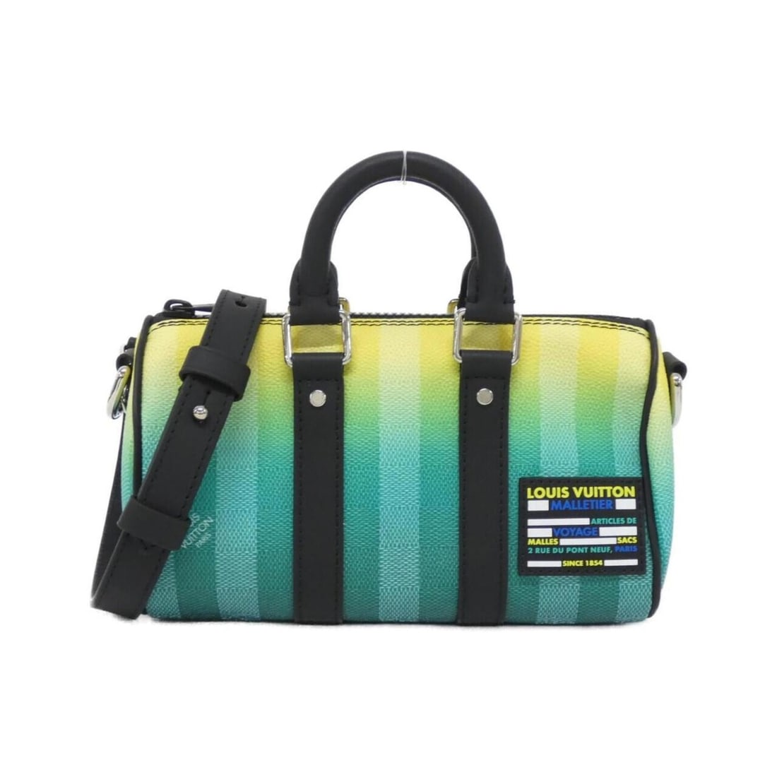 Louis Vuitton Daybreak (Damier Stripe) Keepall XS M59949 Boston Bag: --- Catalog ---Category: SizeSize (HxWxD): 12cm x 21cm x 9cm / 4.72'' x 8.26'' x 3.54''Category: DesignType: Boston bagColor: Green, VertGender: Women,MenMaterial: Coated canvas Category: GeneralMPN: