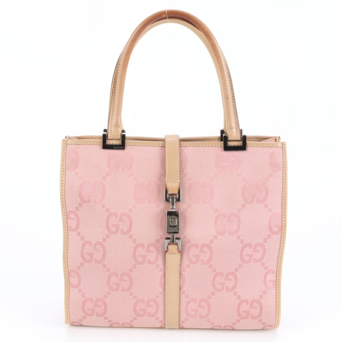 Gucci GG Canvas 002 1065 Leather Handbag Tote Bag Pink Women's: --- Catalog ---Category: SizeSize (HxWxD): 23cm x 25cm x 8cm / 9.05'' x 9.84'' x 3.14''Category: DesignType: Handbag, Tote bagColor: PinkGender: WomenMaterial: Leather , Canvas Category: GeneralMPN:
