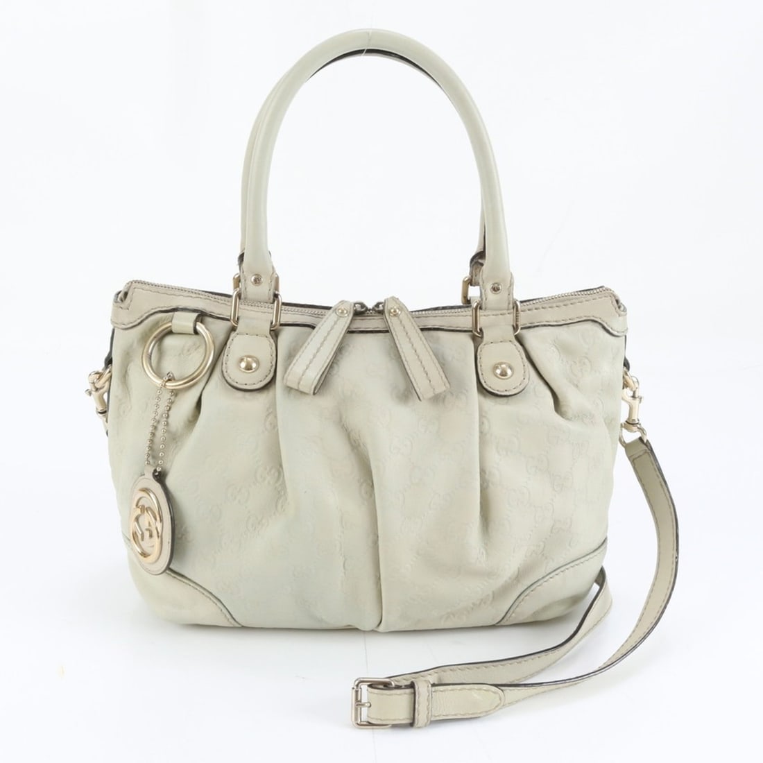 Gucci Guccissima Sukey 247902 Leather 2-Way Shoulder Bag, Handbag, Tote Bag for Women: --- Catalog ---Category: SizeSize (HxWxD): 25cm x 29cm x 13cm / 9.84'' x 11.41'' x 5.11''Category: DesignType: Handbag, Shoulder bag, Tote bagColor: IvoryGender: WomenMaterial: Leather Category: Gener