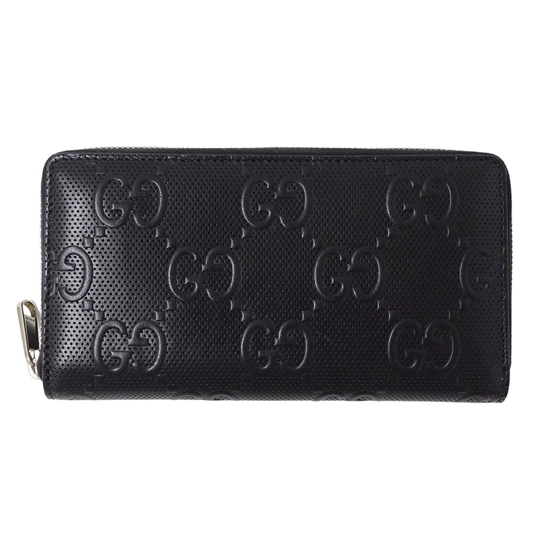 Gucci GG embossed zip-around wallet in black leather for men and women (product number 625558). (1 of 14)