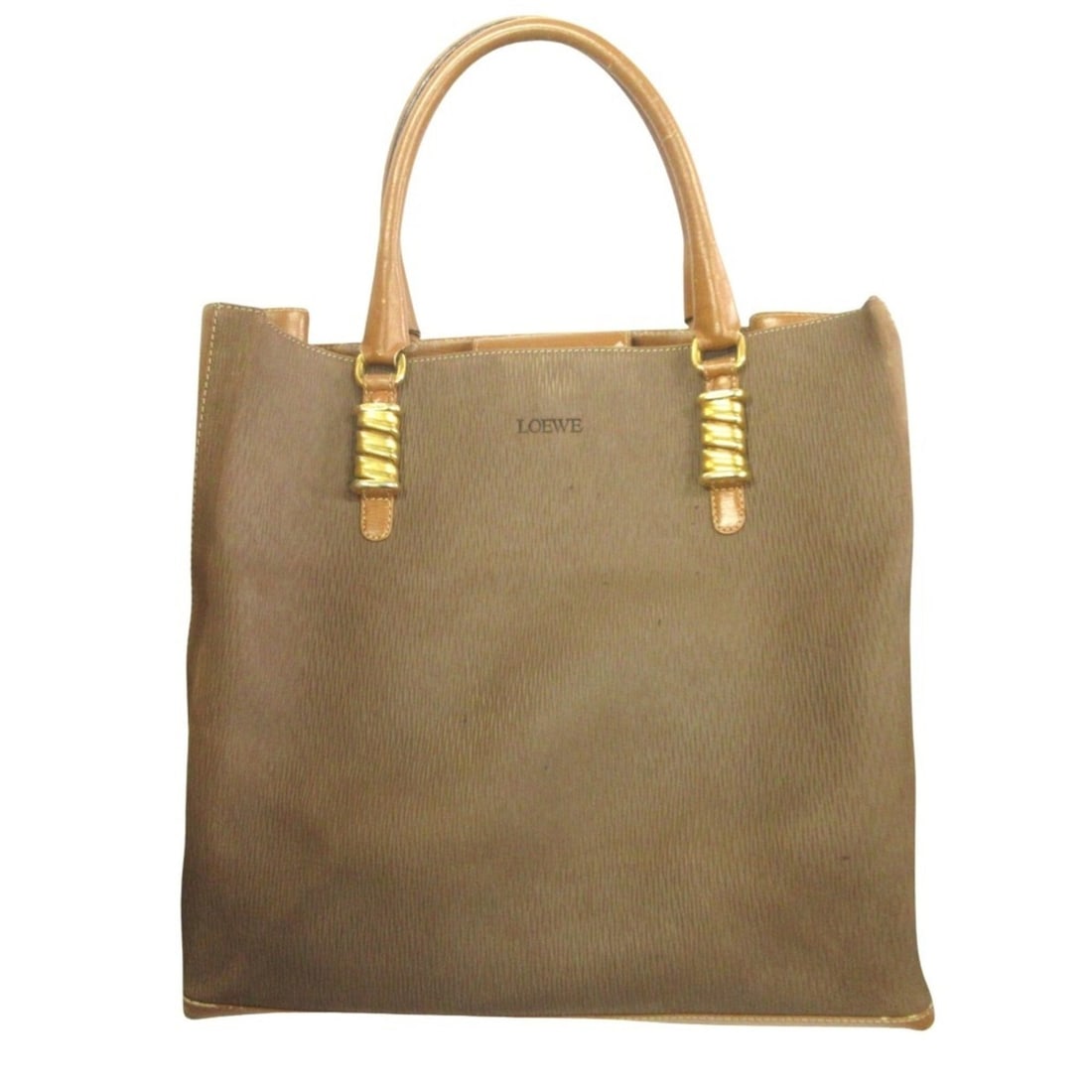 LOEWE Velázquez Tote Handbag, Leather, Vintage Brown, Gold, Women's, Luxs, Pre-owned Brands: --- Catalog ---Category: SizeSize (HxWxD): 33cm x 34cm x 11cm / 12.99'' x 13.38'' x 4.33''Category: DesignType: Handbag, Tote bagColor: Brown, GoldGender: WomenMaterial: Leather Category: GeneralBrand