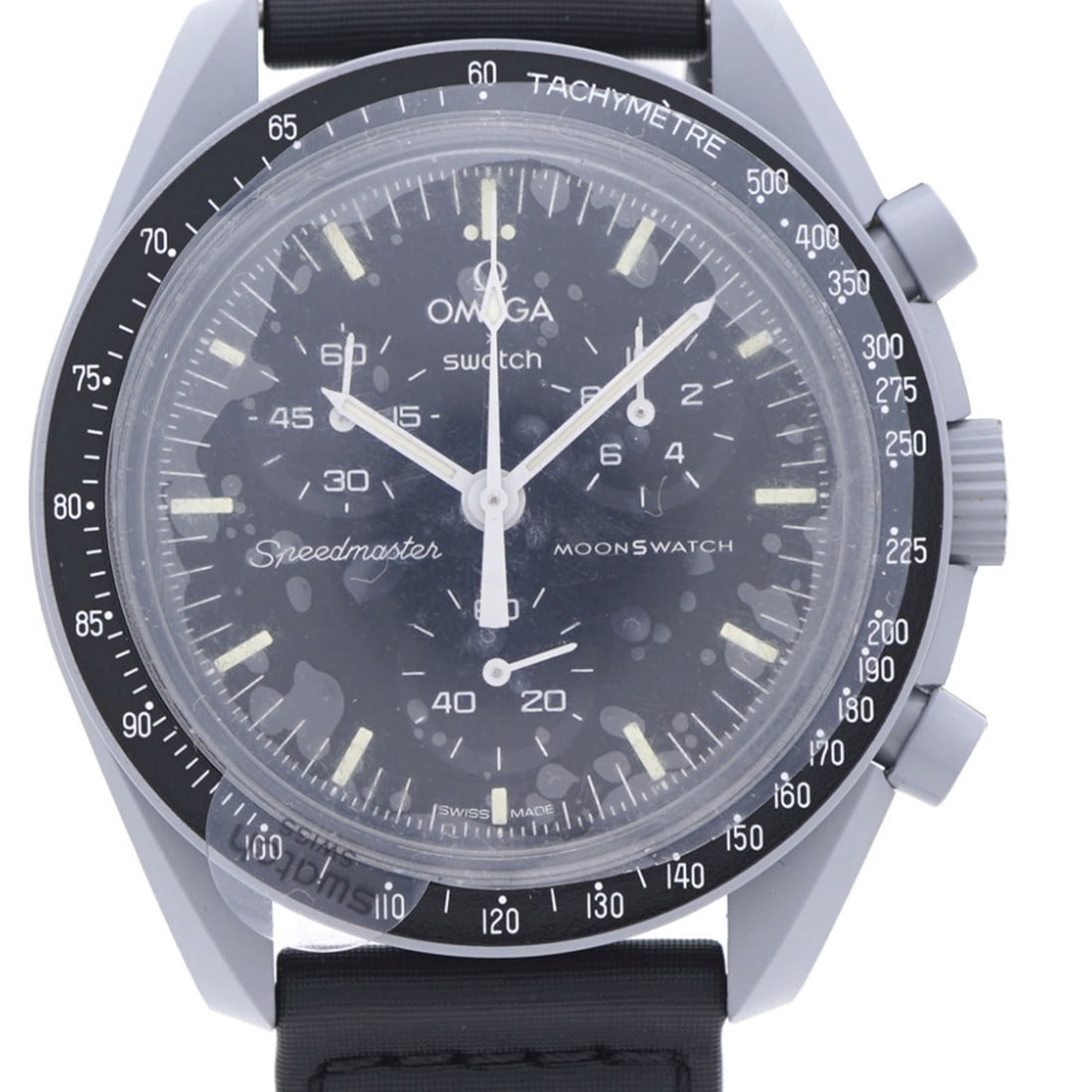 Unused Omega x Swatch Speedmaster Mission to the Moon S033M100 Watch, Nylon, Bioceramic, Black Dial, (1 of 11)