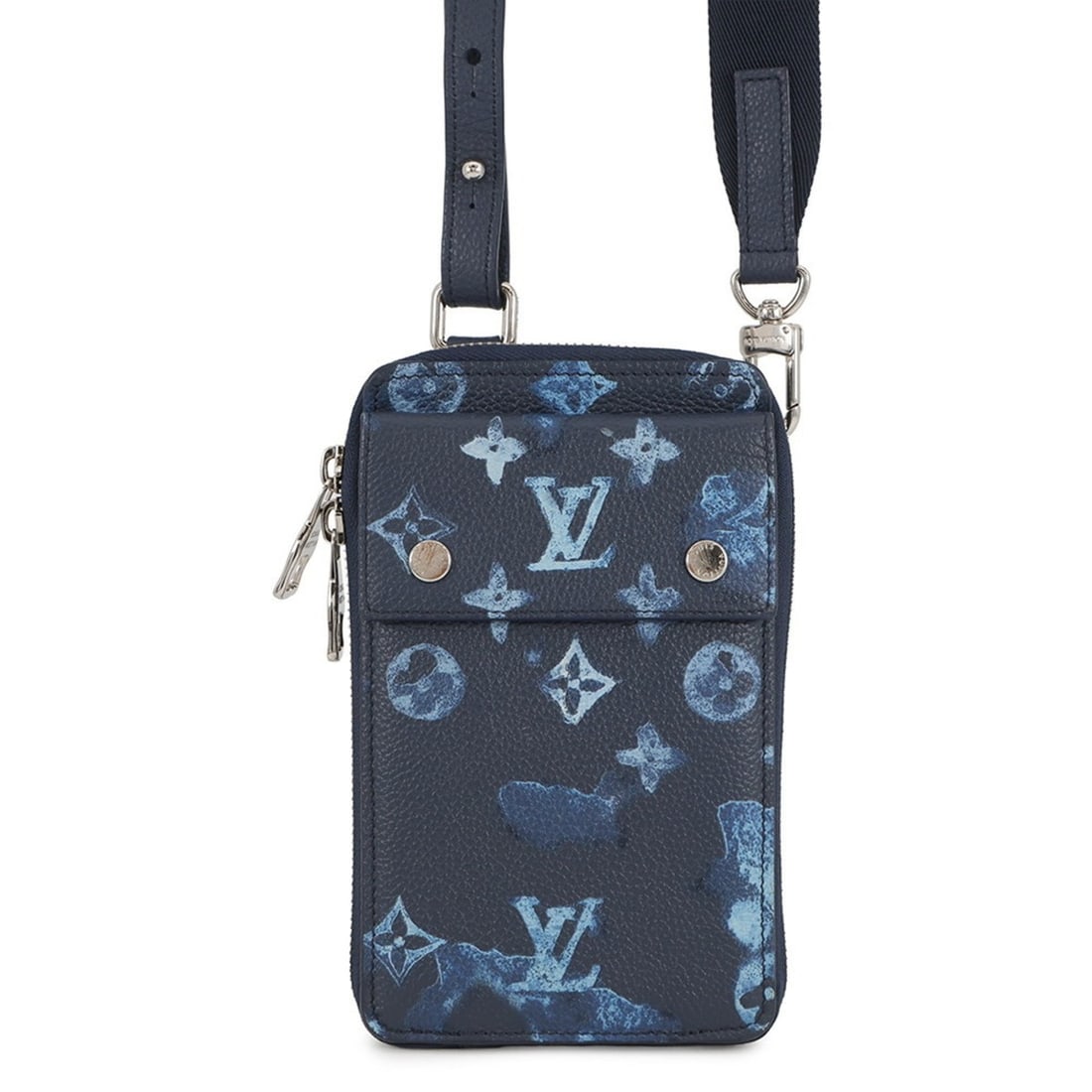 Louis Vuitton Monogram Watercolor Shoulder Bag with Phone Pouch M80466 LOUIS VUITTON: --- Catalog ---Category: SizeSize (HxWxD): 17.5cm x 10.5cm x 2cm / 6.88'' x 4.13'' x 0.78''Category: DesignType: Shoulder bagColor: NavyGender: MenMaterial: Monogram Category: GeneralBrand: Louis Vuit