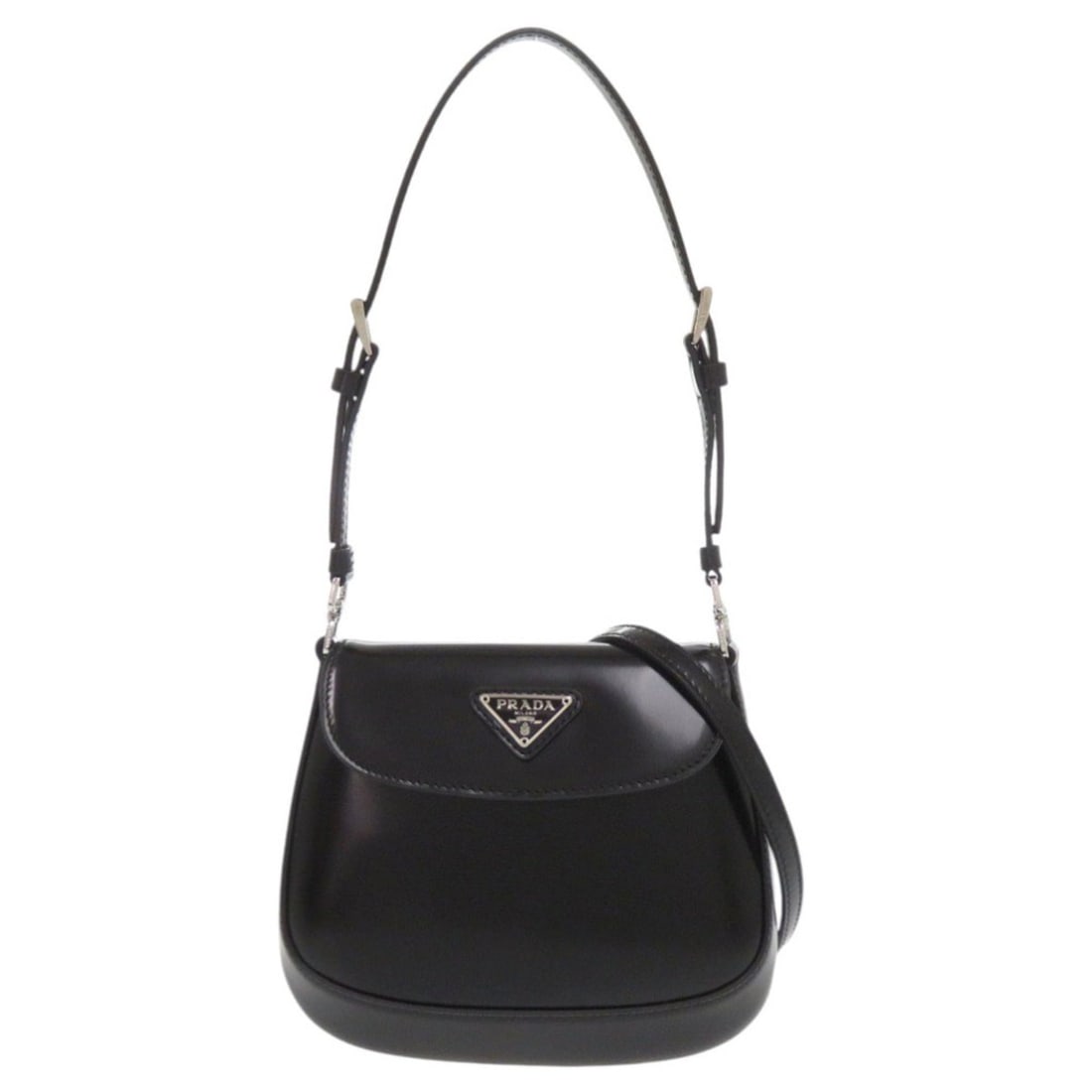 Unused Prada SPAZZOLATO 1BH188 Triangle Logo Leather Black 2-Way Shoulder Bag 0709PRADA: --- Catalog ---Category: SizeSize (HxWxD): 14.5cm x 17cm x 3cm / 5.7'' x 6.69'' x 1.18''Strap Length: 110cm - 120cm / 43.3'' - 47.24''Handle Length: 42cm - 52cm / 16.53'' - 20.47''Category: DesignType