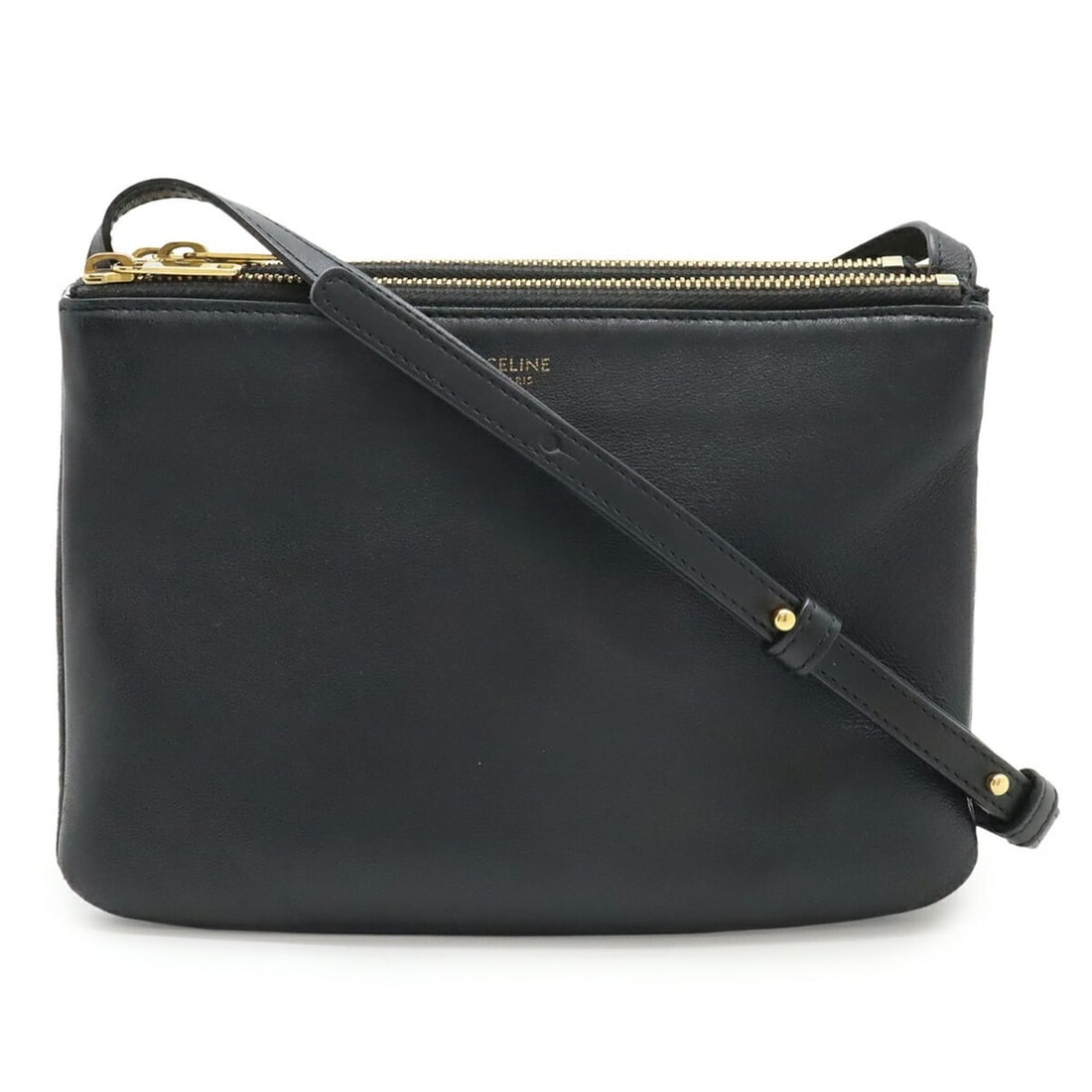 CELINE Trio Small Shoulder Bag/Pouch in Black Leather (192033) (1 of 11)