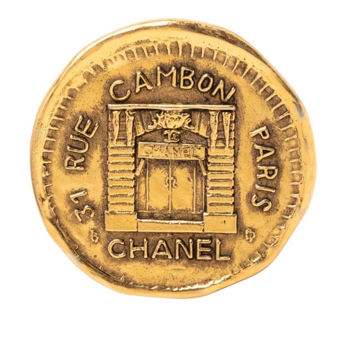 CHANEL 31 Lieu Cambon Brooch Gold Plated Women's: --- Catalog ---Category: SizeSize (HxWxD): 42.8cm x 43.1cm / 16.85'' x 16.96''Category: DesignType: BroochColor: GoldGender: WomenMaterial: Gold platingCategory: GeneralBrand: Chanel--- Item List