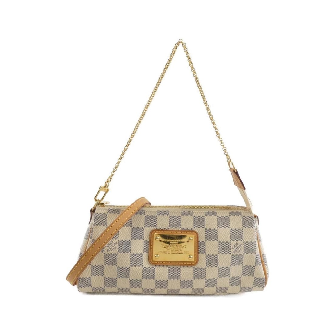 Louis Vuitton Damier Azur Eva N55214 Shoulder Bag: --- Catalog ---Category: SizeSize (HxWxD): 12cm x 26cm x 5cm / 4.72'' x 10.23'' x 1.96''Category: DesignType: Shoulder bagColor: AzurGender: WomenMaterial: Coated canvas Hardware Color: GoldCategory: