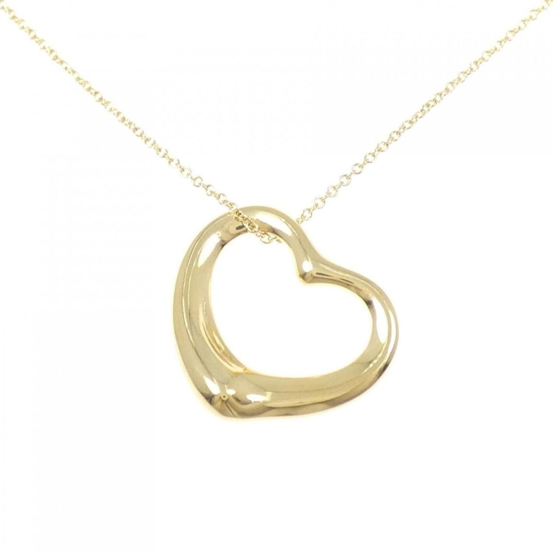 Tiffany Open Heart Necklace: --- Catalog ---Category: SizePendant Size: 21mm x 21.5mm / 0.82'' x 0.84''Neck Circumference: 41 cm / 16.14''Category: DesignGender: WomenMaterial: Yellow gold (18K)Pendant Type: PendantNecklace