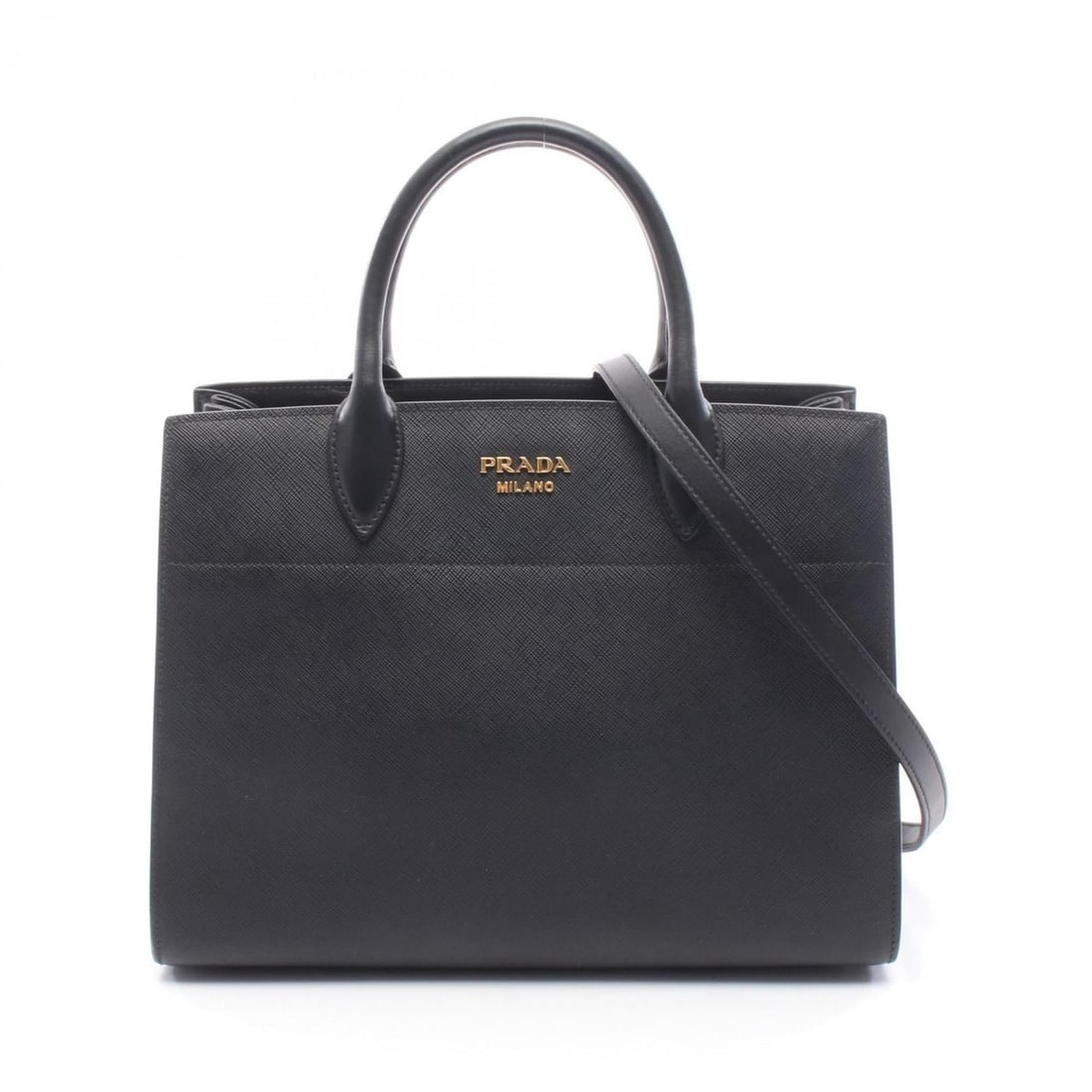 Prada SAFFIANO+CITY C Bibliothèque Handbag, Saffiano Leather, Women's, Black, 1BA049: --- Catalog ---Category: SizeSize (HxWxD): 23cm x 34cm x 14cm / 9.05'' x 13.38'' x 5.51''Strap Length: 95cm / 37.4''Handle Length: 36cm / 14.17''Category: DesignType: HandbagColor: BlackGender: