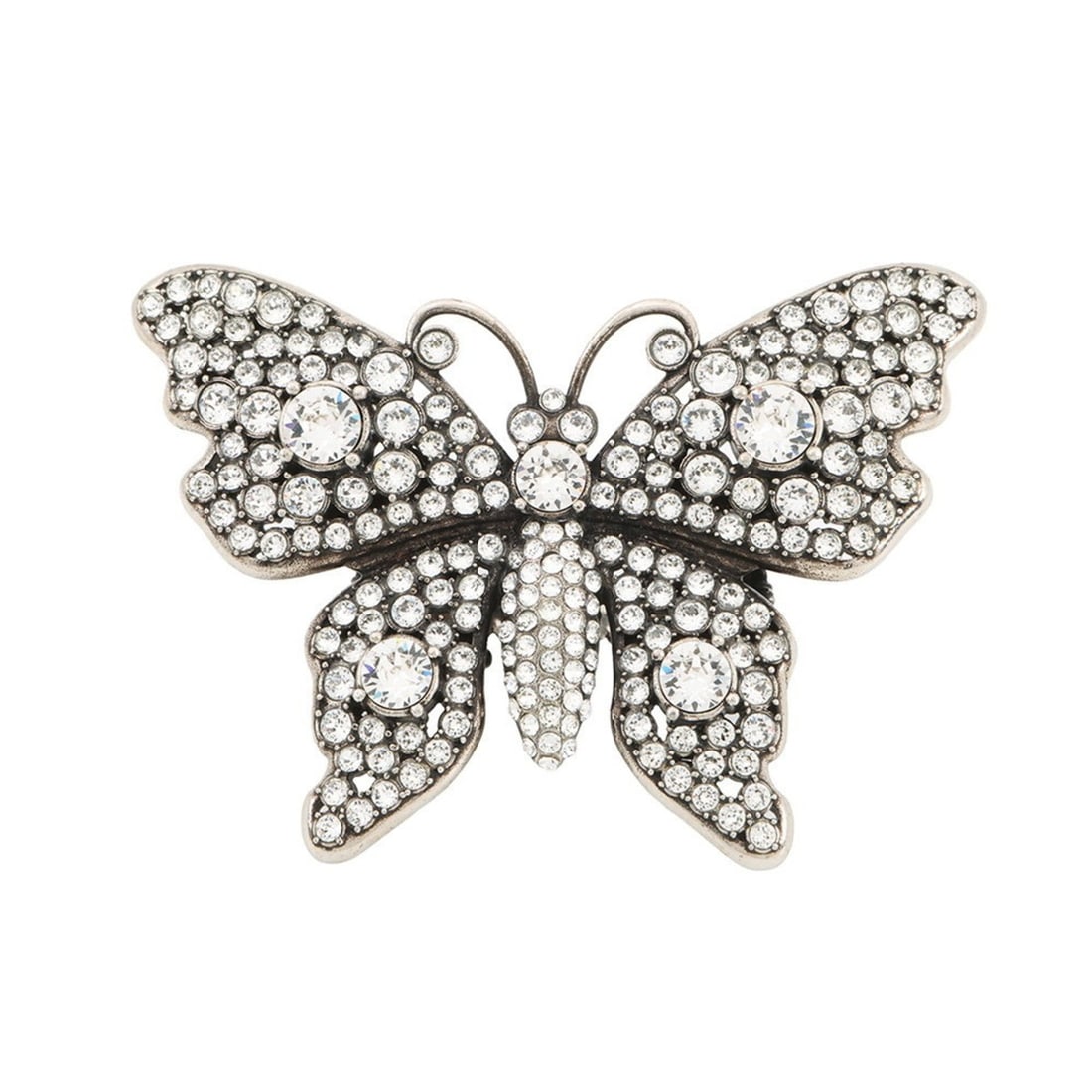 Gucci Butterfly Double Finger Rhinestone Ring, Size S (1 of 12)