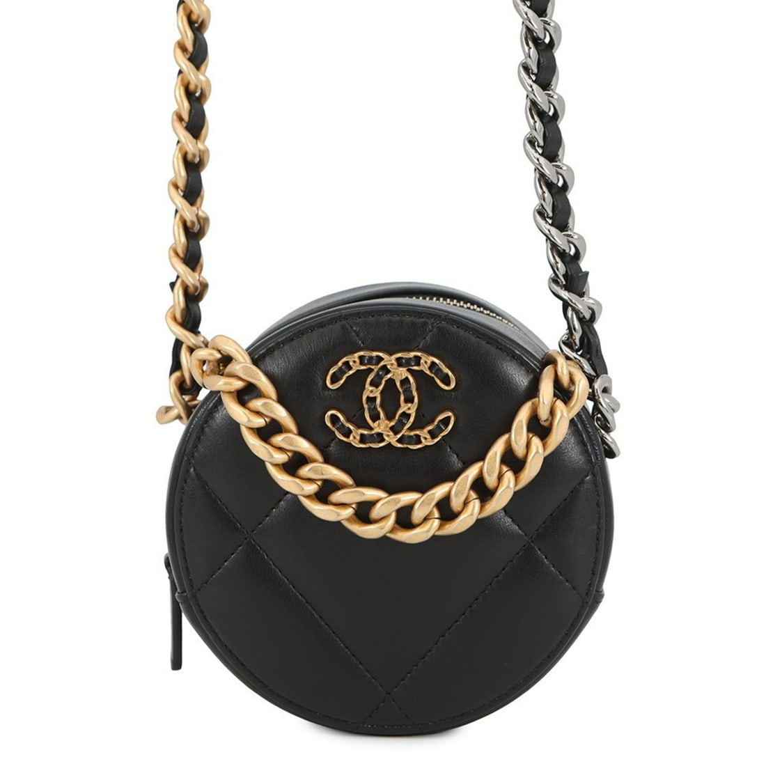 Chanel Chain Shoulder Bag 19 Matelasse Coco Mark Lambskin AP0945 CHANEL Black: --- Catalog ---Category: SizeWeight: 420g / 14.81oz.Size (HxWxD): 12cm x 12cm x 6.5cm / 4.72'' x 4.72'' x 2.55''Strap Length: 135cm / 53.14''Category: DesignType: Shoulder bagColor: BlackGender: Women