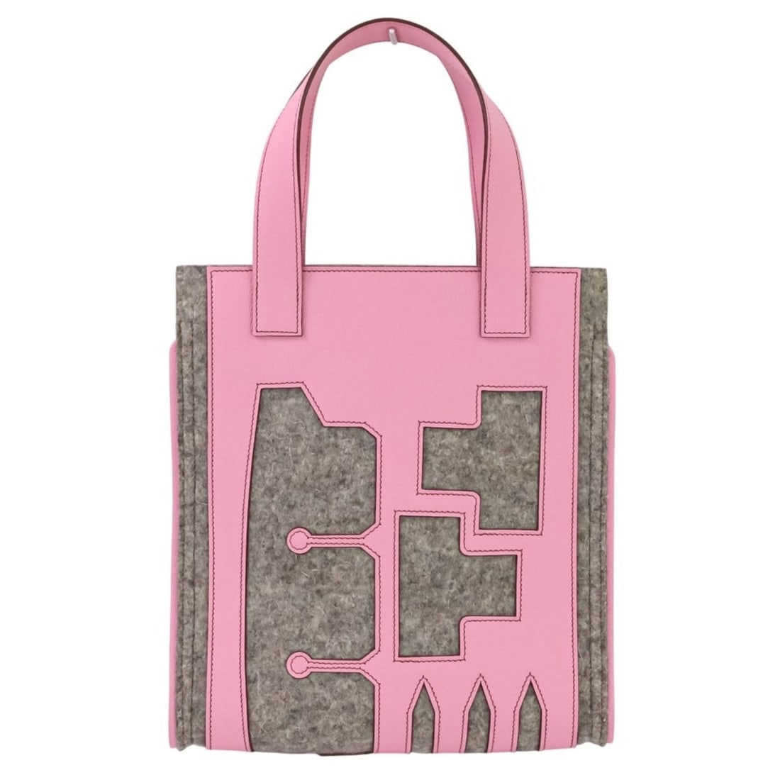 Hermes Petit H Epsom Felt Tote Bag in Pink and Gray. Women's. Luxs Pre-owned Brand.: --- Catalog ---Category: SizeSize (HxWxD): 28cm x 25.5cm x 7.5cm / 11.02'' x 10.03'' x 2.95''Category: DesignType: Tote bagColor: Gray, PinkGender: WomenMaterial: Felt , Epsom leather Category: Genera