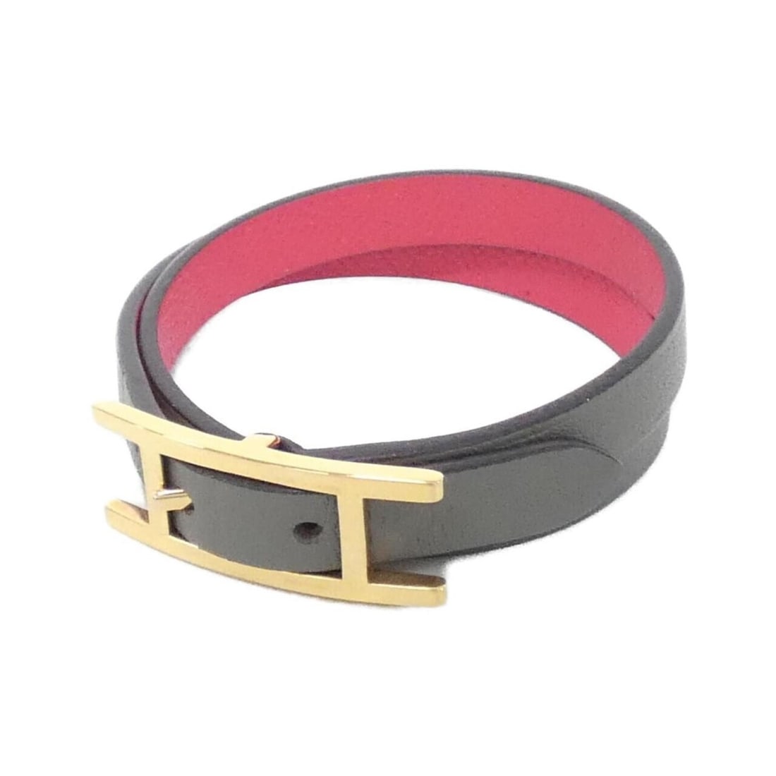 Hermes Hermès B-Api Double Tour 500183FD Bracelet: --- Catalog ---Category: SizeLength: 29.5cm - 31.5cm / 11.61'' - 12.4''Category: DesignType: Charm braceletColor: Gray, Rose goldGender: WomenMaterial: Swift leatherCategory: GeneralMPN: